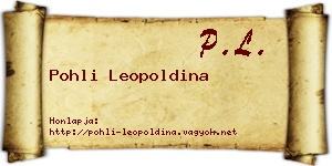 Pohli Leopoldina névjegykártya
